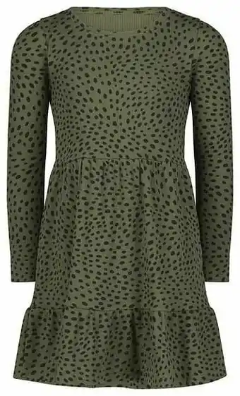 HEMA HEMA Kinderjurk Rib Donkergroen (donkergroen) aanbieding