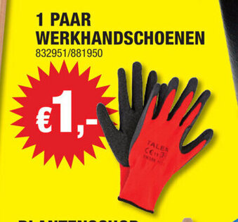 Hubo 1 Paar Werkhandschoenen aanbieding