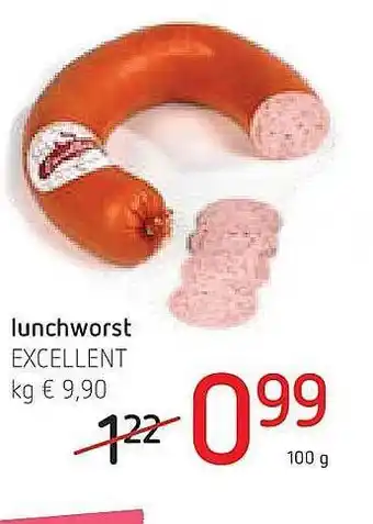 Spar Colruyt Lunchworst Excellent 100 gram aanbieding
