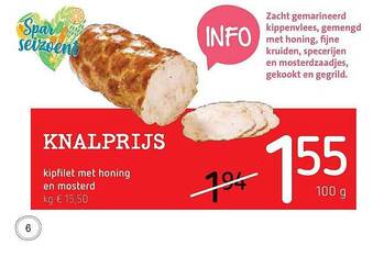 Spar Colruyt Kipfilet Met Honing En Mosterd 100 gram aanbieding