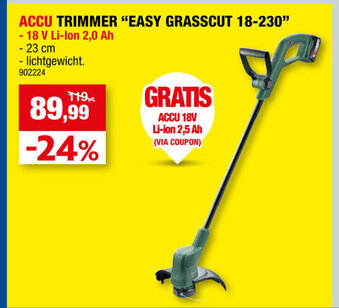 Hubo Accu Trimmer Easy Grasscut 18-230 aanbieding