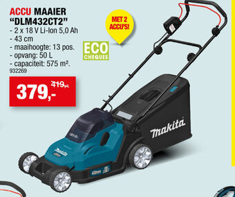 Hubo Makita Accu Maaier DLM432CT2 aanbieding