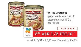 William Saurin Gegarneerde Zuurkool Of Cassoulet