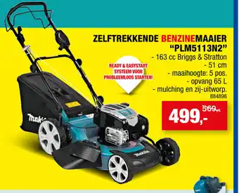 Hubo Zelftrekkende Benzinemaaier PLM5113N2 aanbieding