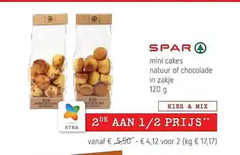 Spar Colruyt Mini Cakes Natuur Of Chocolade aanbieding