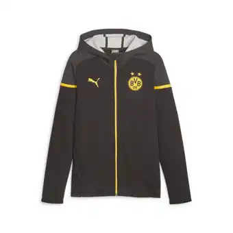 Decathlon Borussia dortmund casuals voetbaljack met capuchon puma black cyber yellow aanbieding