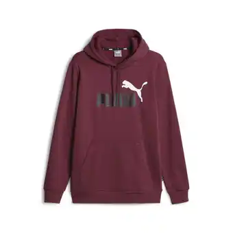 Decathlon Essentials+ hoodie met groot tweekleurig logo voor heren puma dark jasper red aanbieding