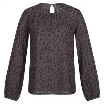 Decathlon Dames hadria dierenprint blouse (zwart) aanbieding