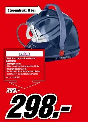 MediaMarkt Calor pro express ultimate care (gv9591c0) stoomgenerator aanbieding