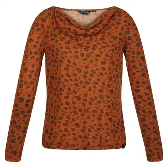 Decathlon Dames frayda top met luipaardprint koehals (koperen amandel) aanbieding