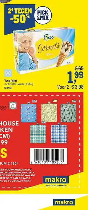 Makro Ysco Ijsjes aanbieding