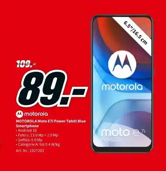 Motorola Moto E7i Power Tahiti Blue Smartphone