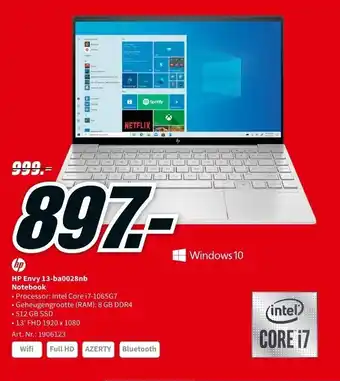 MediaMarkt HP Envy 13-ba0028nb Notebook aanbieding