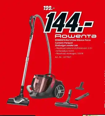 MediaMarkt Rowenta Ro7253ea Silence Force Cyclonic Parquet Stofzuiger Zonder Zak aanbieding