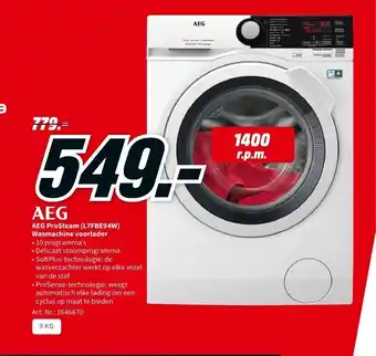 AEG ProSteam (L7FBE94W) Wasmachine Voorlader