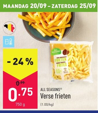 ALDI All Seasons Verse Frieten 750g aanbieding