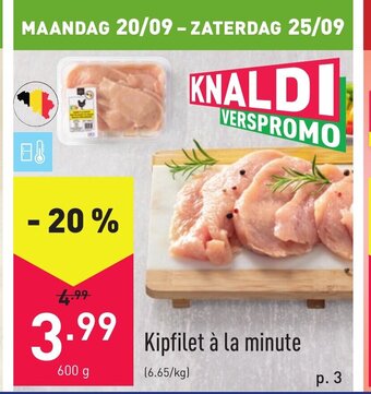 ALDI Kipfilet a la Minute 600g aanbieding