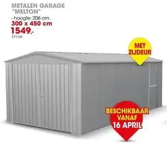 Hubo Metalen garage melton 300x450 cm aanbieding