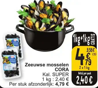 Cora Zeeuwse mosselen CORA 2 x 1kg aanbieding