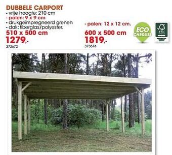 Hubo Dubbele carport aanbieding