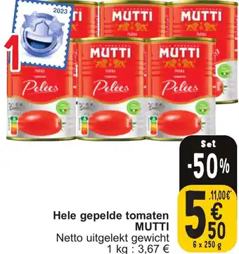 Cora MUTTI Hele gepelde tomaten 6 x 250g aanbieding