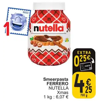 Cora FERRERO NUTELLA Smeerpasta Xmas 700g aanbieding