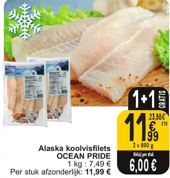 Cora OCEAN PRIDE Alaska koolvisfilets 2 x 800g aanbieding