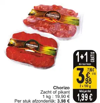 Cora Chorizo Zacht of pikant 2 x 100g aanbieding