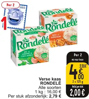 Cora Rondelé Verse kaas 2 x 125g aanbieding