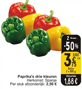 Cora Paprika's drie kleuren 2 x 500g aanbieding