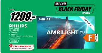 MediaMarkt PHILIPS 550LED708 4K OLED TV aanbieding