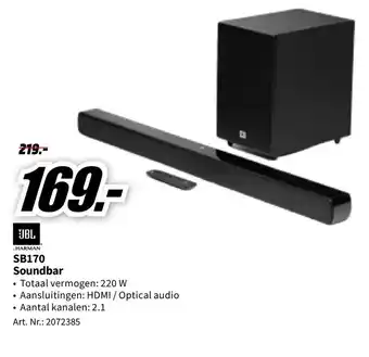 MediaMarkt JBL SB170 Soundbar aanbieding