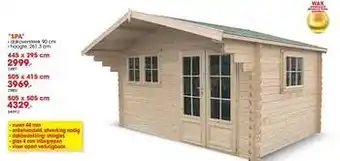 Hubo Houten tuinhuizen spa aanbieding