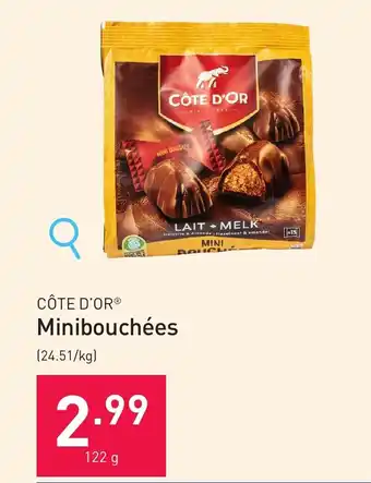 ALDI CÔTE D'OR Minibouchées 122g aanbieding