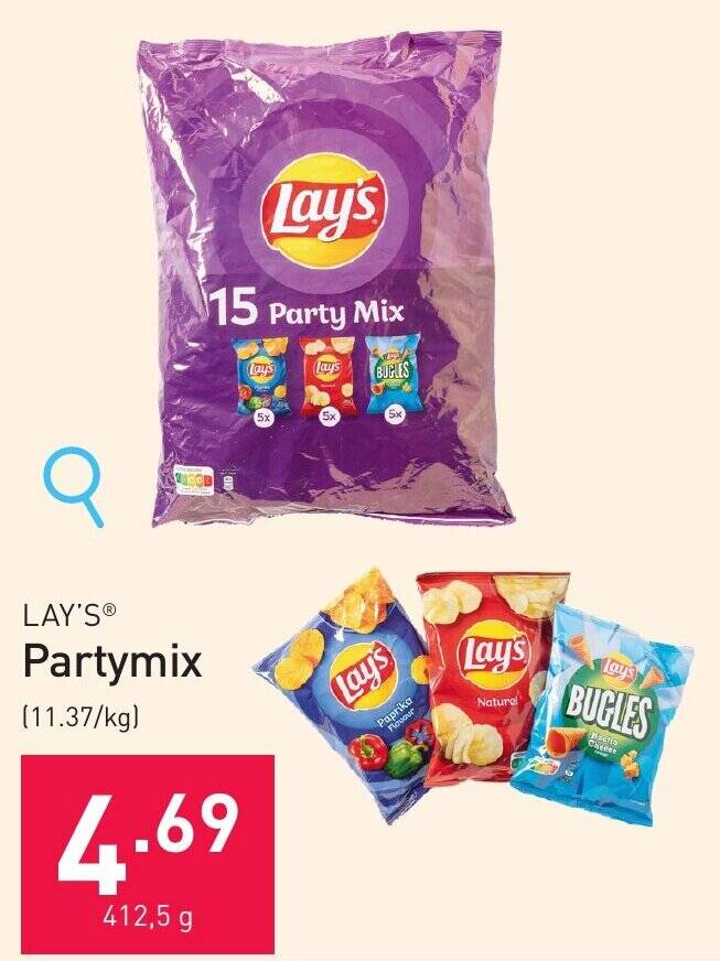 LAY'S Partymix 412.5g promotie bij ALDI