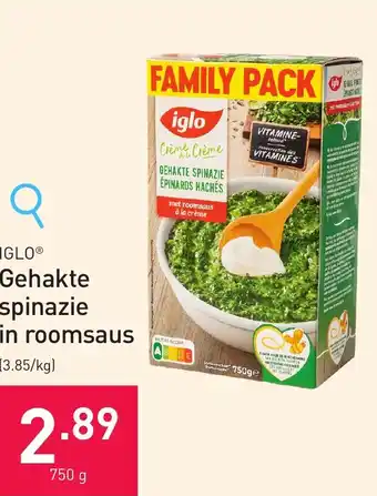 ALDI IGLOⓇ Gehakte spinazie in roomsaus 750g aanbieding