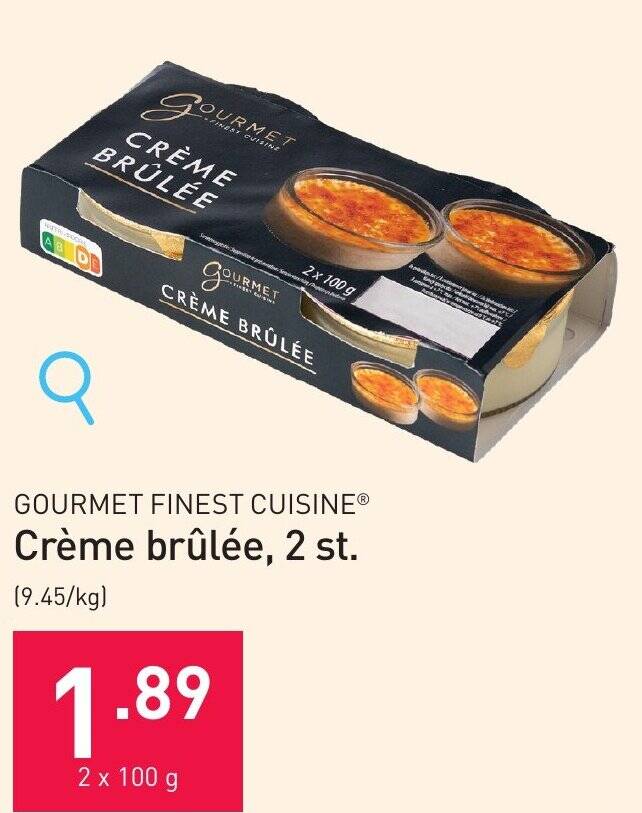 GOURMET FINEST CUISINE Crème brûlée, 2 x 100g promotie bij ALDI