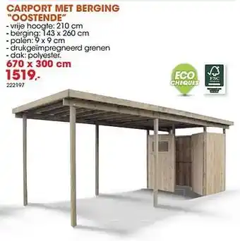 Hubo Carport met berging oostende aanbieding