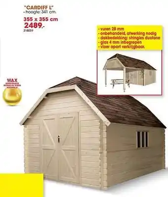 Hubo Houten tuinhuizen cardiff l aanbieding