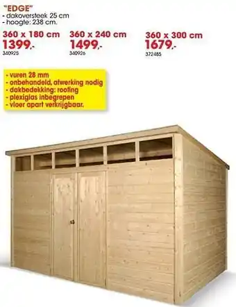 Hubo Houten tuinhuizen edge aanbieding
