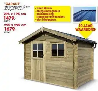 Hubo Houten tuinhuizen garant aanbieding