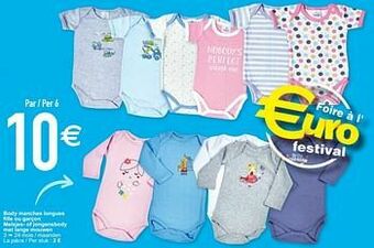 Body manches longues fille ou garçon meisjes- of jongensbody met lange mouwen