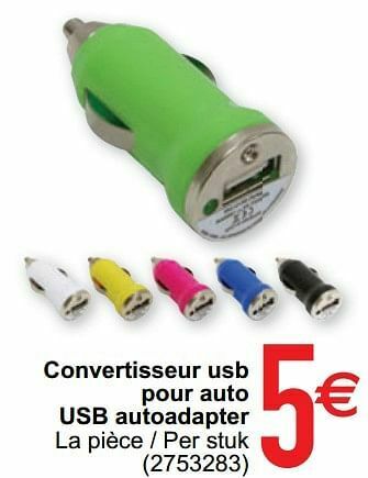 Convertisseur usb pour auto usb autoadapter
