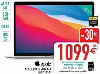 Cora Apple macbook air m1 aanbieding