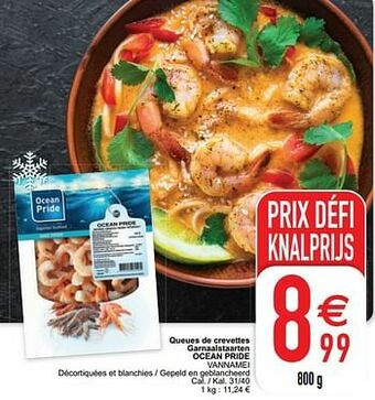 Queues de crevettes garnaalstaarten ocean pride vannamei