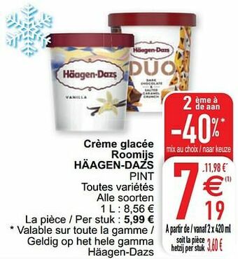 Cora Crème glacée roomijs häagen-dazs pint aanbieding