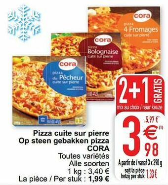 Pizza cuite sur pierre op steen gebakken pizza cora