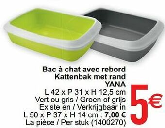 Bac à chat avec rebord kattenbak met rand yana