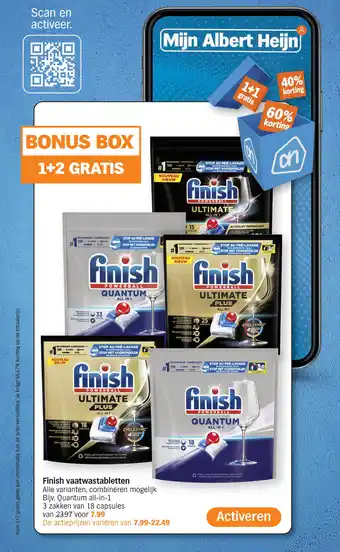 Albert Heijn Finish vaatwastabletten aanbieding
