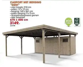 Hubo Carport met berging gent aanbieding